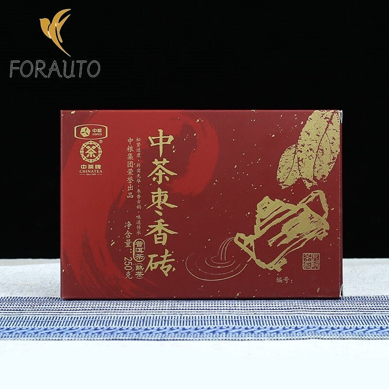 2018 CHINATEA 枣香砖普洱茶 Ripe Puer Yunnan Zhong Cha 250g-