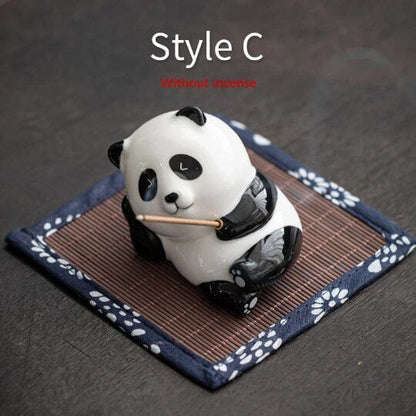 Ceramic Panda Incense Holder for Sticks