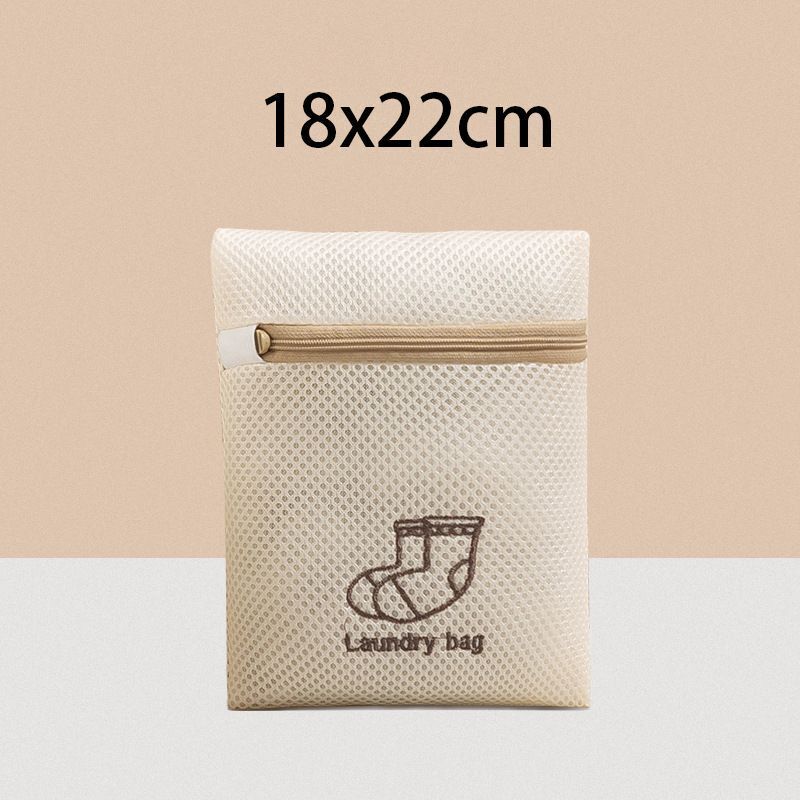 Laundry Bag Polyester Fine Mesh Embroidery Print Pouch Household Clothes Washing