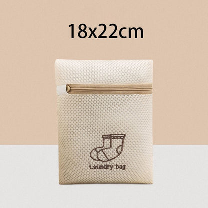 Laundry Bag Polyester Fine Mesh Embroidery Print Pouch Household Clothes Washing