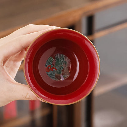 Chinese Enamel China-Chic Hand-painted Tea Ceremony Tea Cup Tea Set Tea Bowl