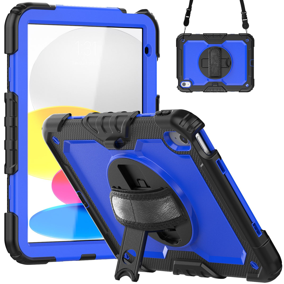For iPad 10.9 10th 2022 360 rotating silicone shockproof protective case 12color