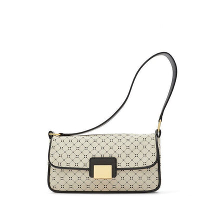 Geometric Print Saddle Bag Women Leather Shoulder Messenger Bags Handbags Purses