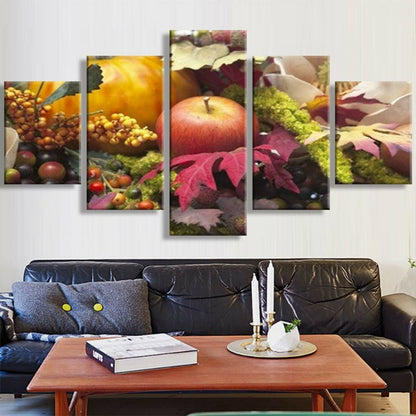 5 Piece Fruit Wall Art Canvas Poster Print Home kitchen Picture No Framed