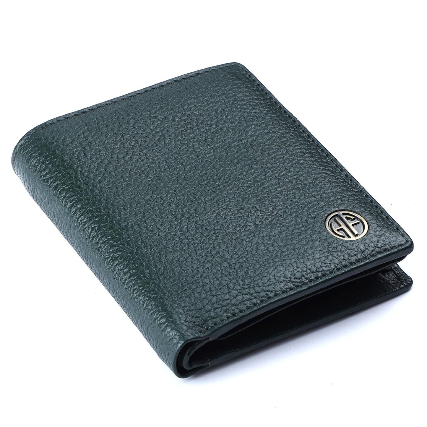 Brand New Authentic RFID Protected Green BI-Fold Genuine Leather Mens Wallet