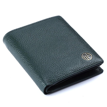 Brand New Authentic RFID Protected Green BI-Fold Genuine Leather Mens Wallet