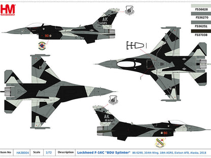 HM 1/72 US F16 fighter model F-16C Alaska