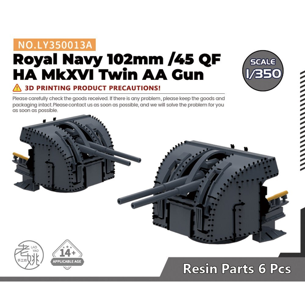 Yao's Studio LY350013A 1/350 Model Royal Navy 102mm /45 QF HA MkXVI Twin AA Gun