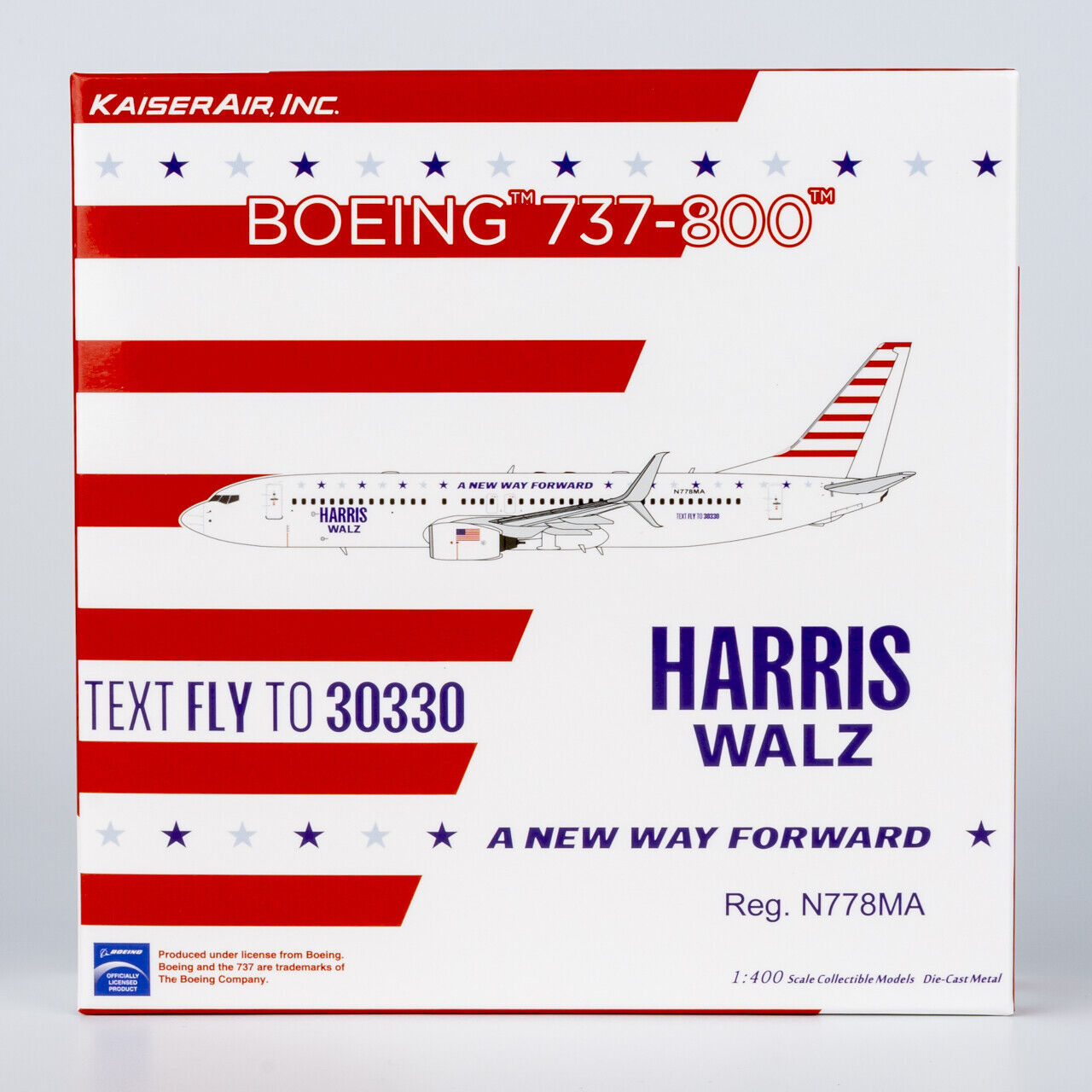 1:400 NGmodels KaiserAir Boeing 737-800 Passenger Airplane Diecast Model