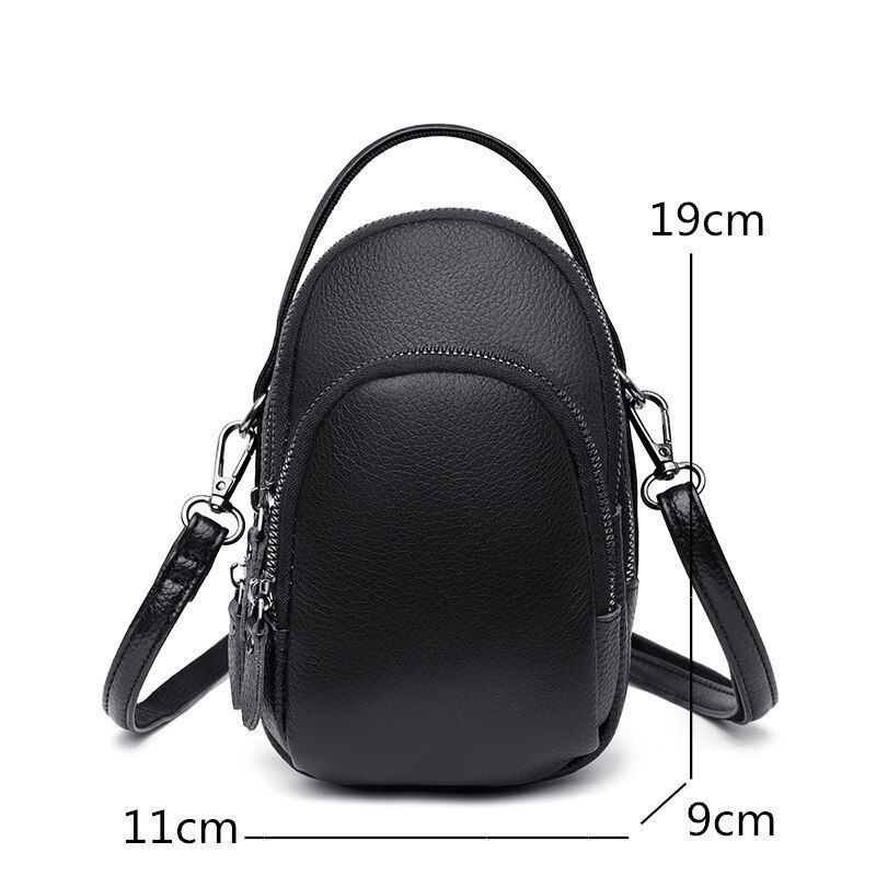 Soft Cowhide Bag 3 Layers Handbag Fashion Genuine Leather Shoulder Crossbody Bag