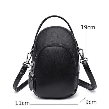 Soft Cowhide Bag 3 Layers Handbag Fashion Genuine Leather Shoulder Crossbody Bag