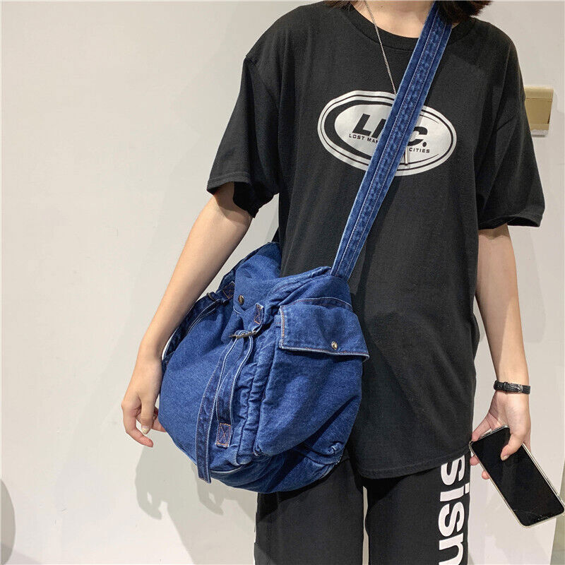 Multi Pockets Canvas Handbag Male Teenager Student Fabric Zipper Messenger Bag
