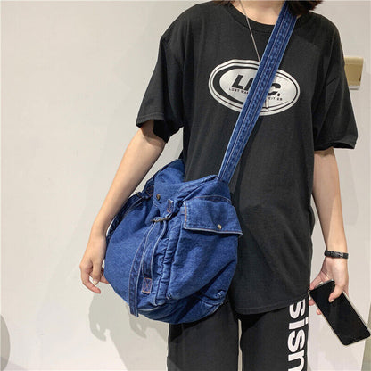 Multi Pockets Canvas Handbag Male Teenager Student Fabric Zipper Messenger Bag