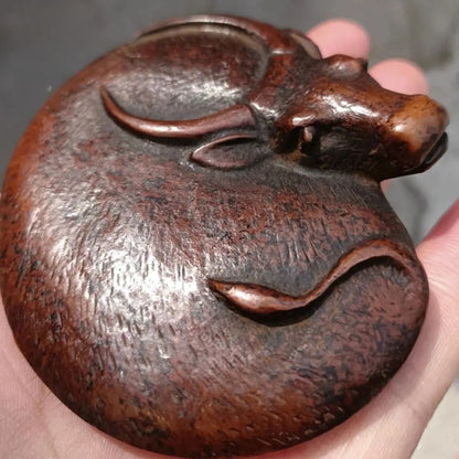 Cow Figurine Paperweight Water Buffalo Metal Tabletop Ornament