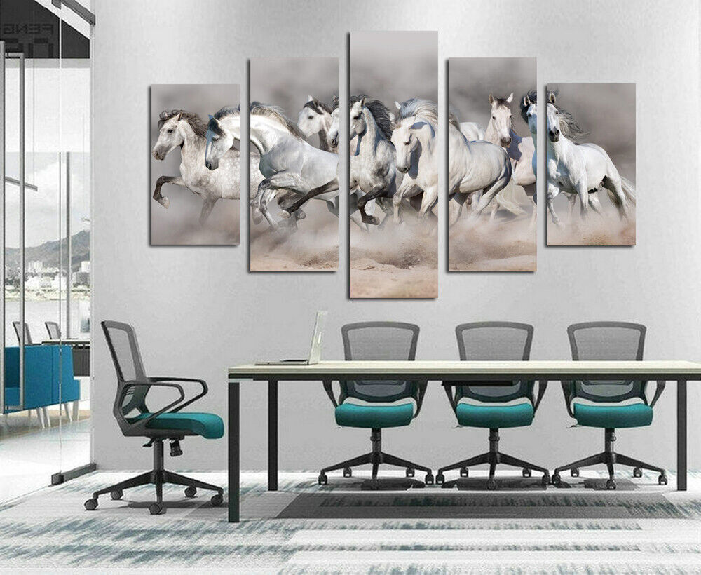 Animal Running Horse 5 Pieces Canvas Print Wall Art Picture Modern Home Decor