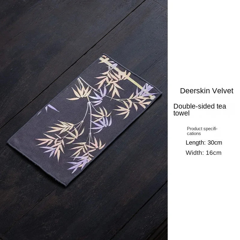 Tea Towel Tea Table Towel Rag Light Luxury Chinese Absorbent Pot Towel Tea Mat