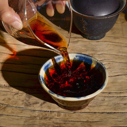 Ripe Tea 100g*3 Puerh Tea Ripe Tea Cake Tea Lao Banzhang Pu'er Ripe Tea Cake