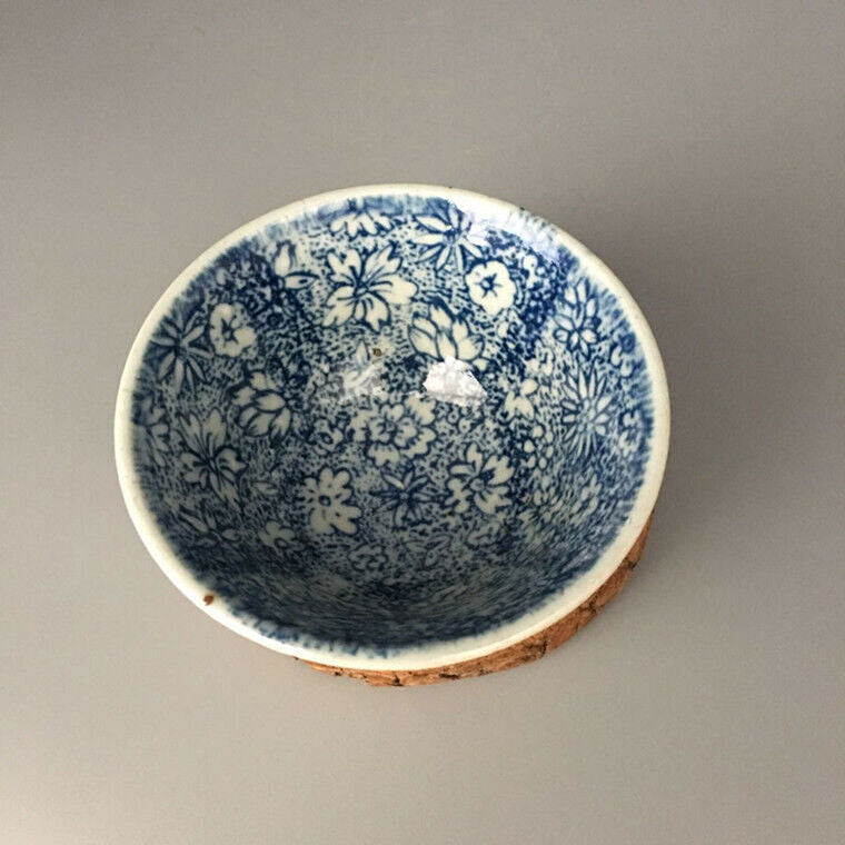 Chinese Blue and White Porcelain Qing Guangxu Lotus Shape Flower Teacup Cup 3.1”
