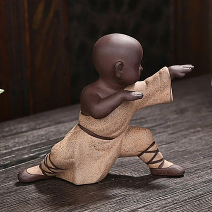 Exquisitely Color Sand Pottery Kung Fu Monk handmade Tea Pet home Decoration