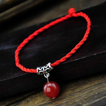 Buddhist Charm Lucky Red Rope Bangle Budda Beaded Meditation
