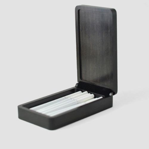 Ebony Wood Cigarette Case 103x65mm Carved Flip Top 20pcs King Size Holder