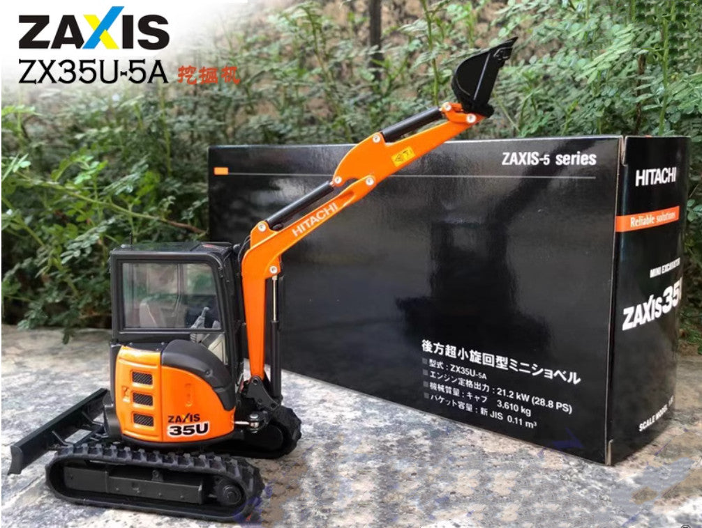 1:30 ZAXIS ZX35U-5A Mini Excavator Construction Machine Equipment Diecast Model