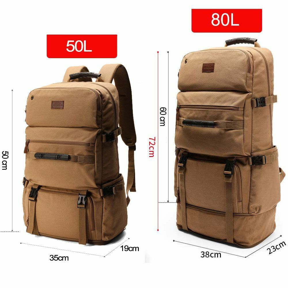 50/80L Big Capacity Outdoor Sports Bag Backpack Hiking Camping Waterproof Nylon