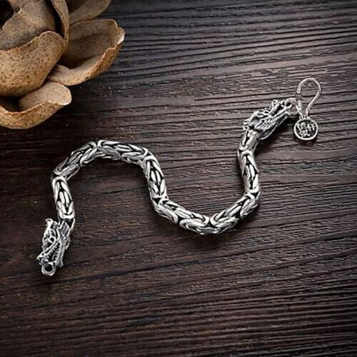 925 Sterling Silver Vintage Dragon Bracelet Unique Elegant Trendy Bangle Jewelry