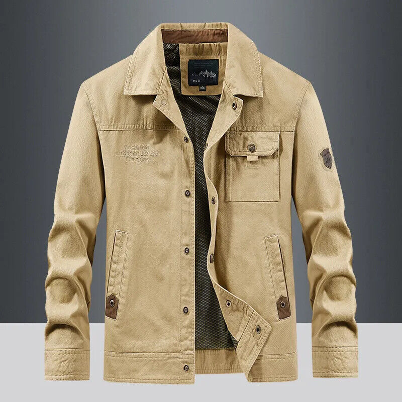 Spring and Autumn Comfortable Breathable Standing Collar Jacket Men's Coat