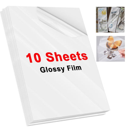 Photo Paper A4 Self-Adhesive Stickers 10 Sheets Holographic Cold Laminating Film