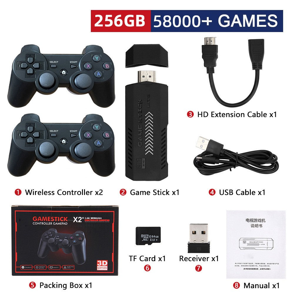 X2 PRO Video Game Console Retro TV Stick 64G-256G 4K Wireless Controller
