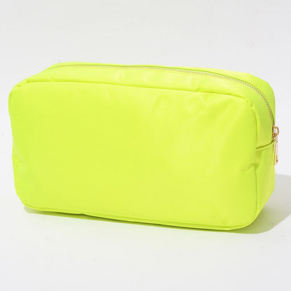 S-XL Embroidery Patch Toiletry Pouch Waterproof Storage Nylon Travel Makeup Bags