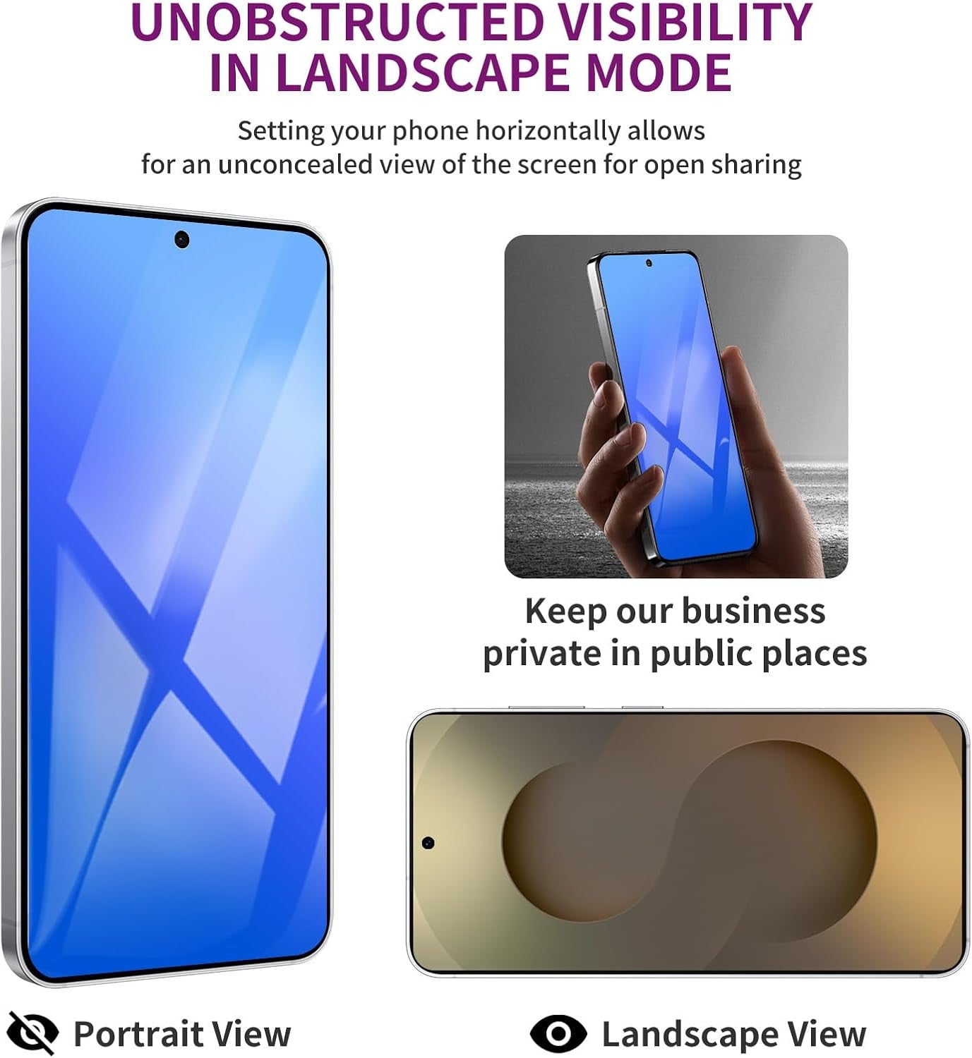2 Pack for Samsung Galaxy S25 Ultra Privacy Screen Protector[Colorful-Blue][0.08