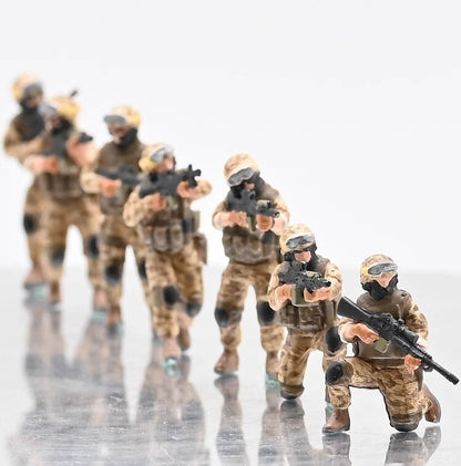 Sanrong 1/72 Modern Soldier 7-person US Army Soldier Figure Model (without Tank)