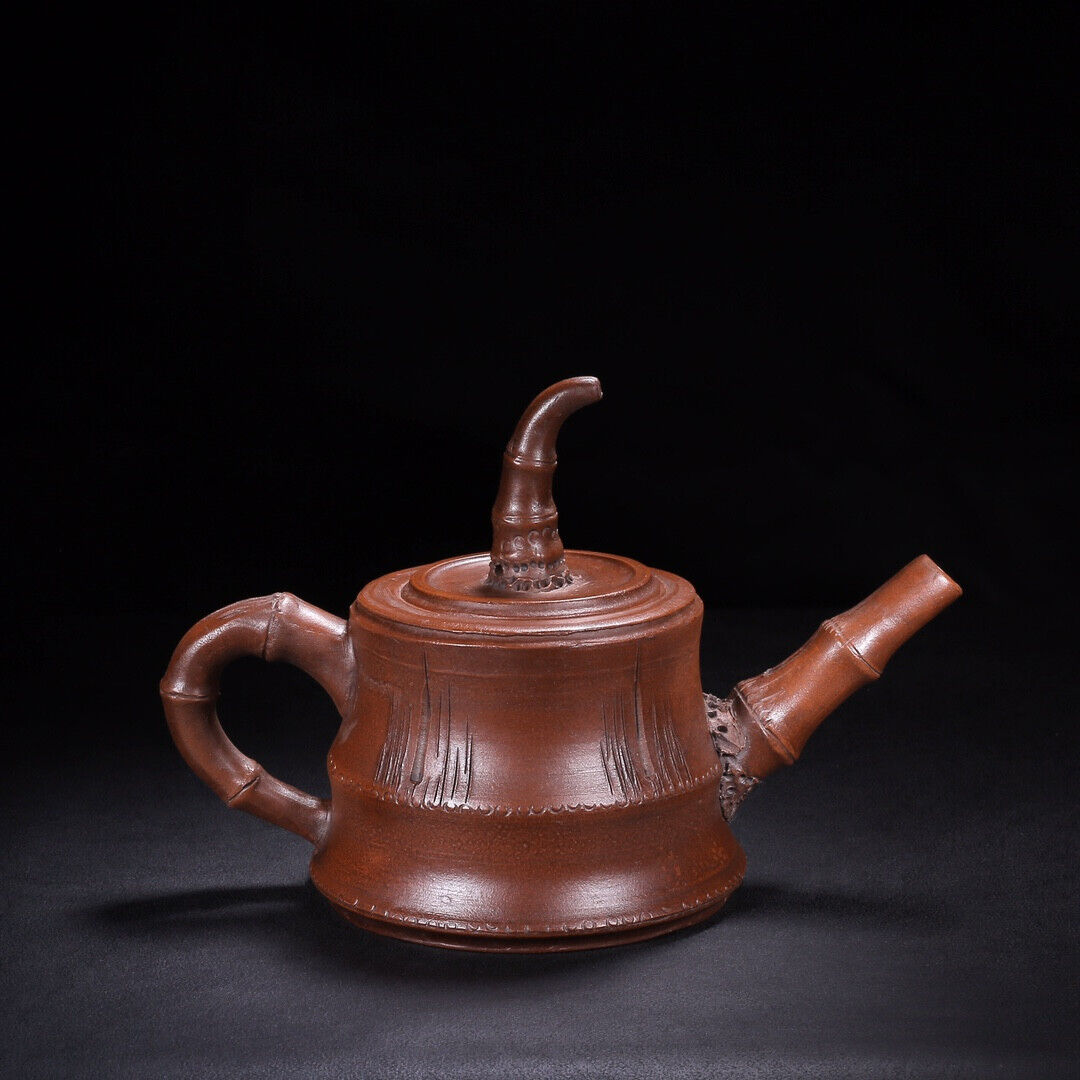 l-0Chinese Yixing Zisha Clay Handmade Exquisite Teapot （竹韵 底款：顾景舟）