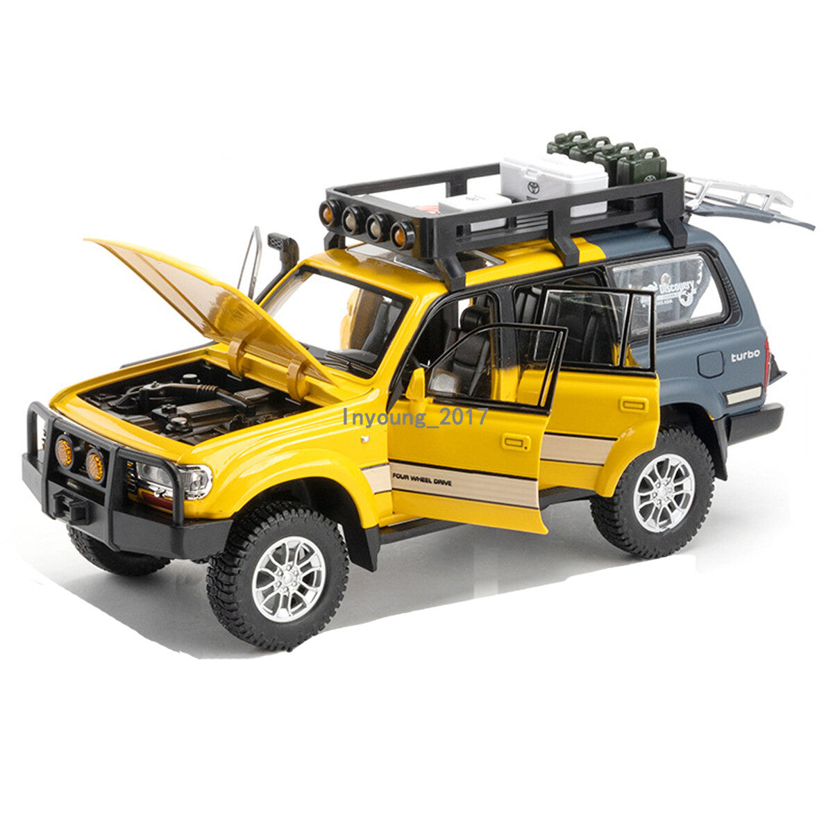 1/24 Land Cruiser LC80 Model Car Diecast Toy Cars Toys for Boys Kids Gift Yellow