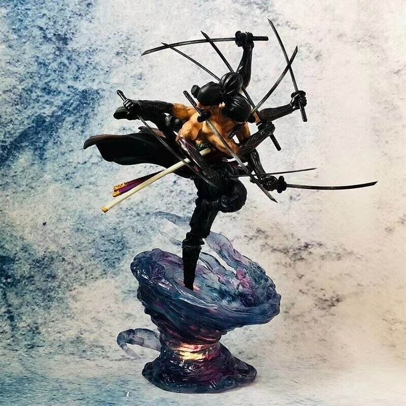 Anime One Piece Roronoa Zoro Action Figure Statue PVC Model Tornado Nine Knife
