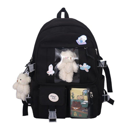 Backpack School Bags Multi Pockets Cute Nylon Polyester Softback 31*14*44CM Blue