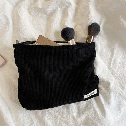 Corduroy Women Cosmetic Bag Cotton Cloth Makeup Pouch Travel Bag Organizer 1 PC