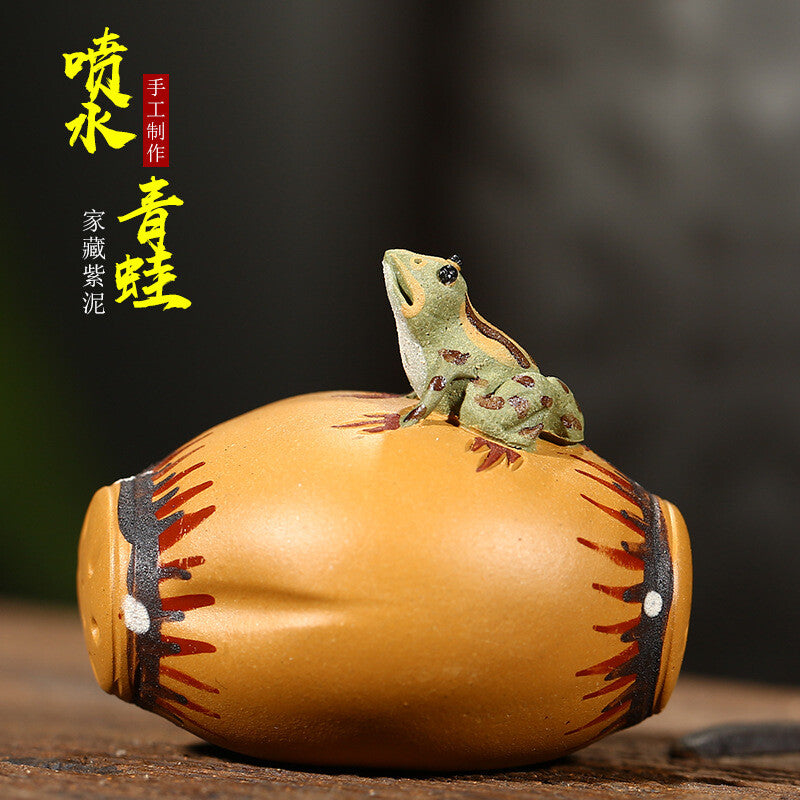 Purple Sand Tea Pet Tea Set Decoration Crafts Lotus Root Frog Sculpture Tea Play