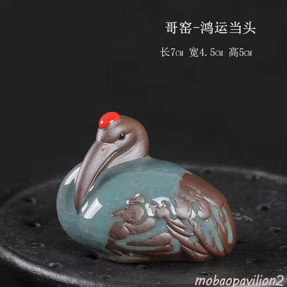 Chinese Exquisite Porcelain Geyao Ge Ware Bird