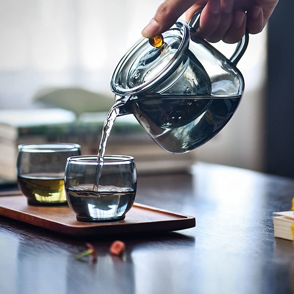 350ml Teapot Glass Kung Fu Tea Set Heat Resistant Tea Water Separation Kettle