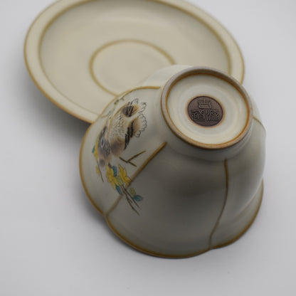 Ceramic Gaiwan Jingdezhen Craft Porcelain Tureen Covered Bowl Saucer Teaset Gift