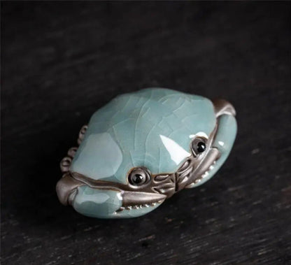 Ge Kiln Cracked Glaze Crab Tea Play 6.5cm 2.6in Kongfu Tea Pet Decoration TeaSet