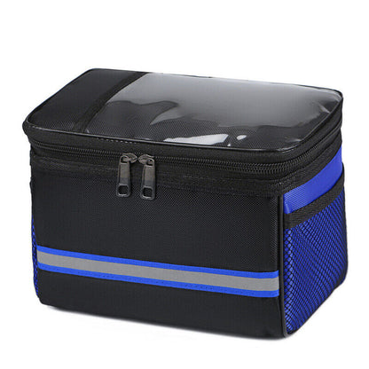 Bicycle Handlebar Basket Bag Waterproof Bike Reflective Front Pannier Tube Bag