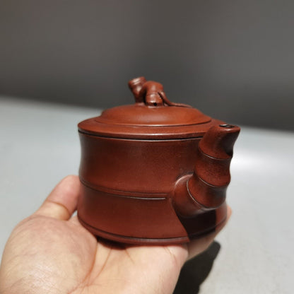 Chinese Yixing Zisha Clay Handmade Exquisite bamboo shape Teapot 品名：竹段壶 低款：徐汉棠