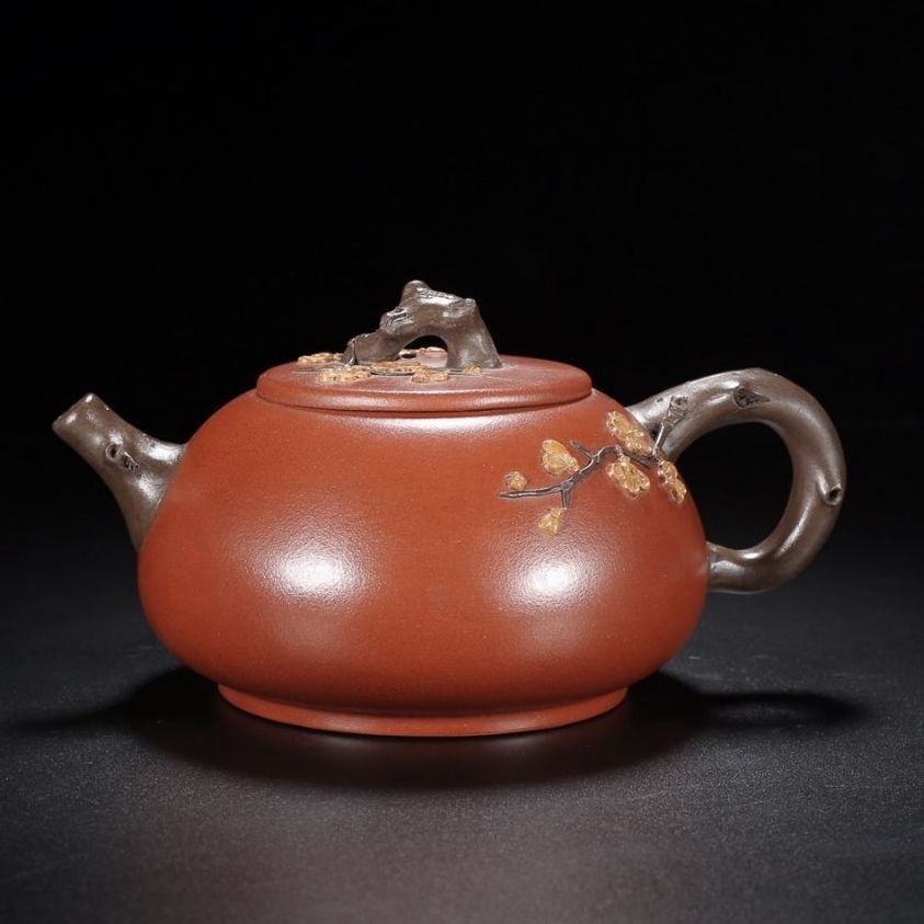Vintage China Yixing Purple Clay Teapot Zisha Ceremony Fine Plum Blossom Teaware