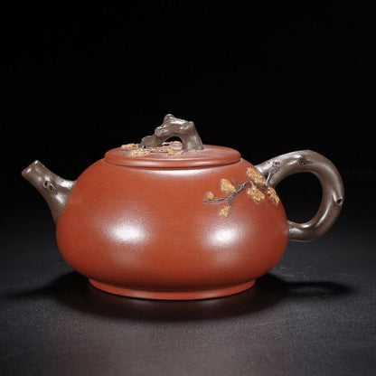 Vintage China Yixing Purple Clay Teapot Zisha Ceremony Fine Plum Blossom Teaware