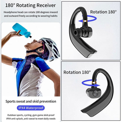 Bluetooth Single Headset Wireless Earbud In Ear Earphone Ear Hook For Cell Phone