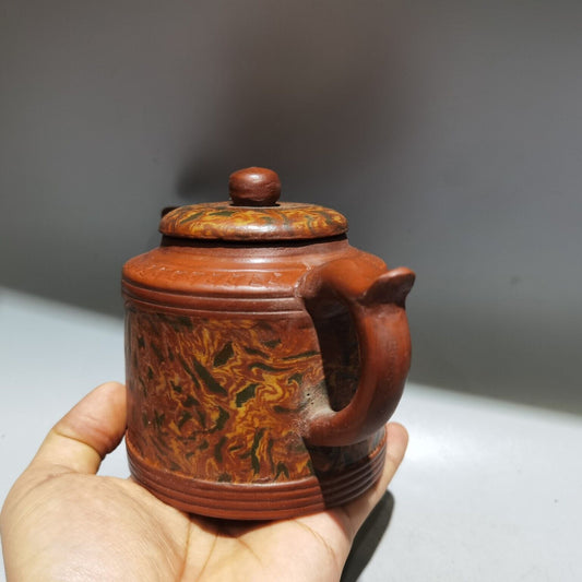vintage chinese yixing purple clay teapot zisha ceremony fashion painted teaware